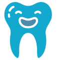 Smiling blue tooth illustration